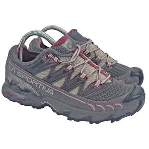 La Sportiva Ultra Raptor Women's Gray Burgundy Trail Climbing Hiking Shoes Sz 8